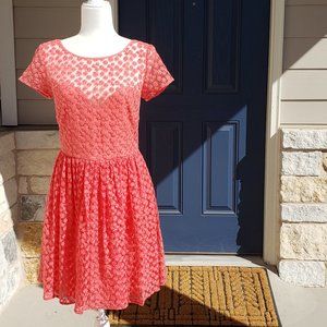 Anthropologie Artelier Coral Cocktail Dress